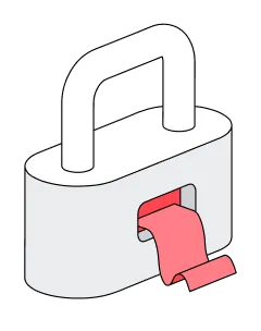 An illustration representing the security measures Deriv employs